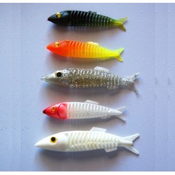 1 SACHET DE 2 LEURRES SOUPLES POISSONS ASSORTIES